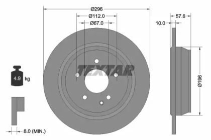 93123503 TEXTAR TEXTAR  DB Диск тормозной задний Viano,Vito (W639) 03-