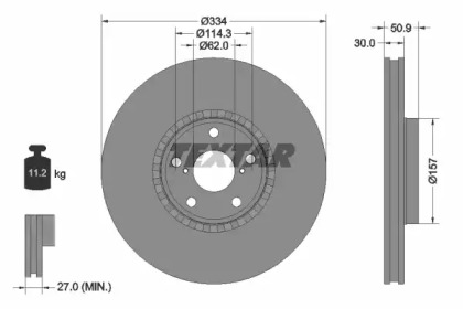 92147803 TEXTAR Диск гальмівний LEXUS GS300/430/460 