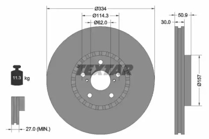 92147903 TEXTAR TEXTAR Тормозной диск пер. пр. Lexus GS 05-