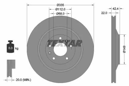92177005 TEXTAR Диск гальмівний BENTLEY Continental 