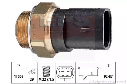 1850031 EPS EPS FIAT перемикач вентилятора LANCIA,FIAT 87- (92-87~C)