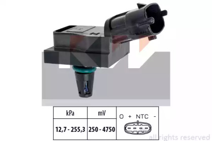 493246 KW Датчик давления надува, 1.9 - 2.5DCI