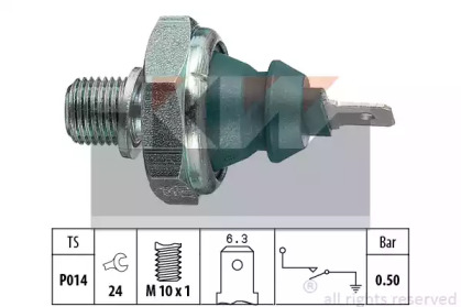 500138 KW 500 138 KW Датчик тиску масла (аналог EPS 1.800.138/Facet 7.0138 )