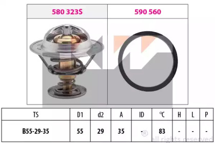 580323 KW Термостат, 1.9-2.0JTD/HDI