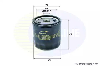CDW11001 COMLINE CDW11001 Comline - Фільтр оливи _ аналогWL7129/OC90 _