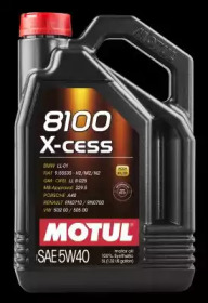 102870 MOTUL Олива 5w40 Motul 8100 X-cess 5л VW50200/50500