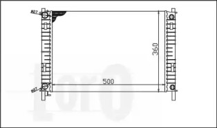 0170170017 LORO Радіатор води FIESTA 1.3i/1.4TDCi 02-05 MT +/-AC