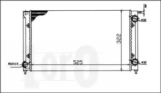 0530170058 LORO Радіатор охолодження двигуна Caddy/Golf/Jetta 1.5-1.8/1.6D/1.8D 79-91