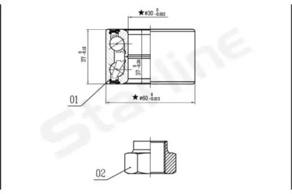 LO00559 STARLINE Пiдшипник ступицi колеса