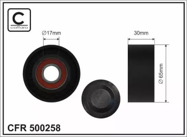 500258 CAFFARO Ролик ремня генератора натяжной RENAULT dCi, CAFFARO (500258) пласт.