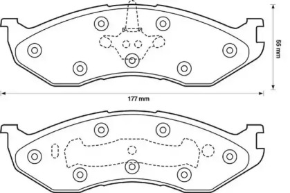 571519J JURID JURID JEEP колодки гальмівні передні Cherokee,Grand Cherokee,Wrangler 2.1/2.5 90-