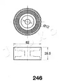45246 JAPKO Ролик ремня ГРМ Toyota Corolla verso 2.0 (04-09),Toyota Avensis 2.0 (03-08) (45246) JAPKO