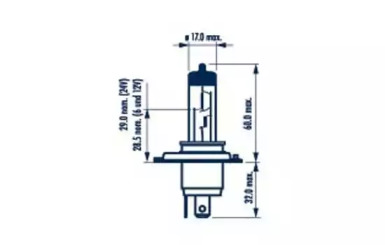 48881 NARVA H4 12V 60/55W P43T Blister 1 pc.