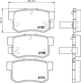 NP8008 NISSHINBO Колодки тормозные дисковые задние Honda Civic VII 1.4, 2.0 (00-05) (NP8008) NISSHINBO