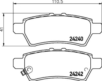 NP2028 NISSHINBO Колодки тормозные дисковые задние Nissan Navara, Pathfinder 2.5, 3.0, 4.0 (05-) (NP2028) NISSHINBO