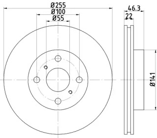 ND1050K NISSHINBO Диск тормозной передний (ND1050K) NISSHINBO