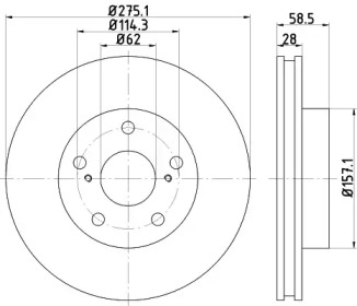 ND1055K NISSHINBO Диск тормозной передний (ND1055K) NISSHINBO