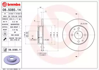 08508514 BREMBO Гальмiвний диск