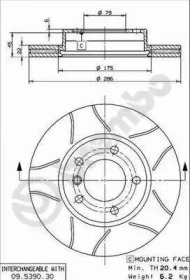09539077 BREMBO Тормозной диск