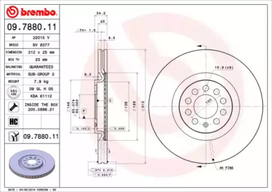 09788011 BREMBO Гальмівний диск