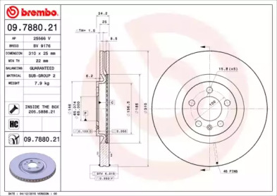 09788021 BREMBO Гальмівний диск
