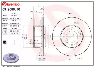 09908010 BREMBO Гальмівний диск