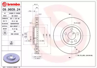 09960924 BREMBO Гальмівний диск