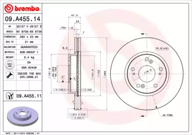 09A45514 BREMBO Диск гальмівний
