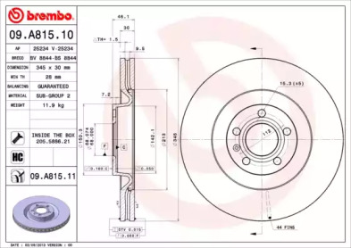 09A81511 BREMBO Гальмівний диск