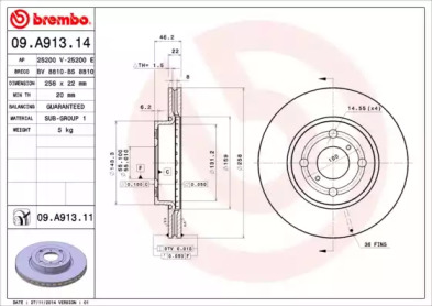 09A91314 BREMBO Гальмівний диск