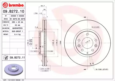 09B27210 BREMBO Диск гальмівний