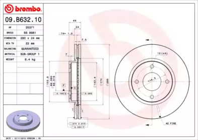 09B63210 BREMBO Диск гальмівний