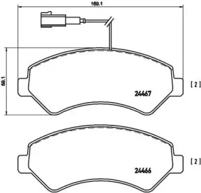 P23136 BREMBO Гальмiвнi колодки к-кт.