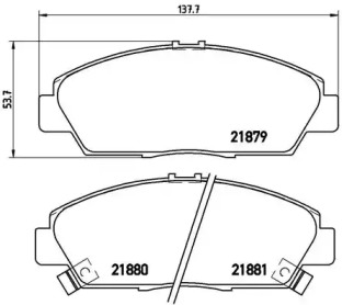 P28021 BREMBO Гальмiвнi колодки к-кт.