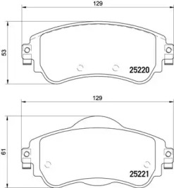 P61105 BREMBO Тормозные колодки дисковые