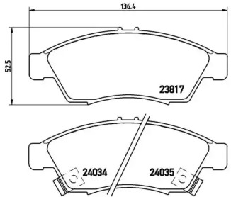 P79014 BREMBO Гальмівні колодки дискові