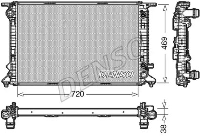 DRM02023 DENSO Радіатор AUDI/PORSCHE A4/A5/Q5/Macan ''2,7-3,0TDI/3,0-3,2TFSI 