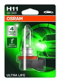 64211ULT01B OSRAM Лампа фарная H11 12V 55W PGJ19-2 Ultra Life (Blister 1шт) (пр-во OSRAM)