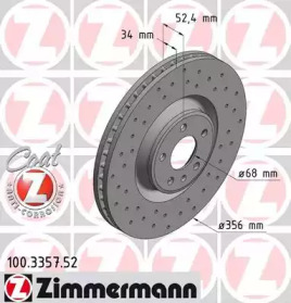 100335752 ZIMMERMANN Диск гальмівний