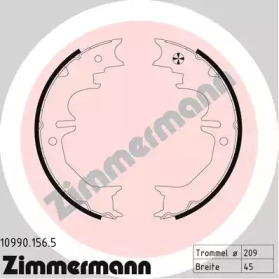 109901565 ZIMMERMANN Колодки стояночного тормоза