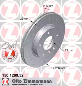 150126952 ZIMMERMANN Диск тормозной