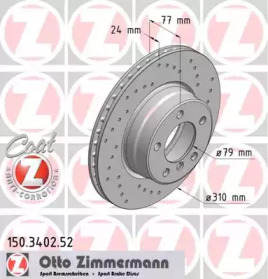 150340252 ZIMMERMANN Диск гальмівний