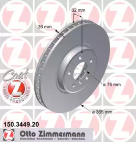 150344920 ZIMMERMANN Диск гальмівний