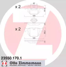 235501701 ZIMMERMANN Колодки гальмівні дискові
