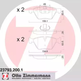 237932001 ZIMMERMANN колодки гальмівні дискові, к-кт