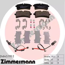 246431702 ZIMMERMANN колодки гальмівні дискові, к-кт