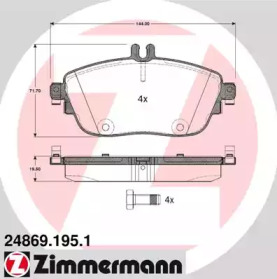 248691951 ZIMMERMANN Колодки гальмівні дискові