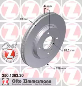 250136320 ZIMMERMANN диск гальмівний Coat Z