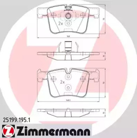 251991951 ZIMMERMANN Колодки гальмівні дискові
