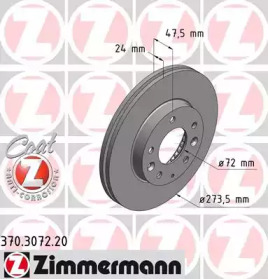 370307220 ZIMMERMANN Диск гальмівний